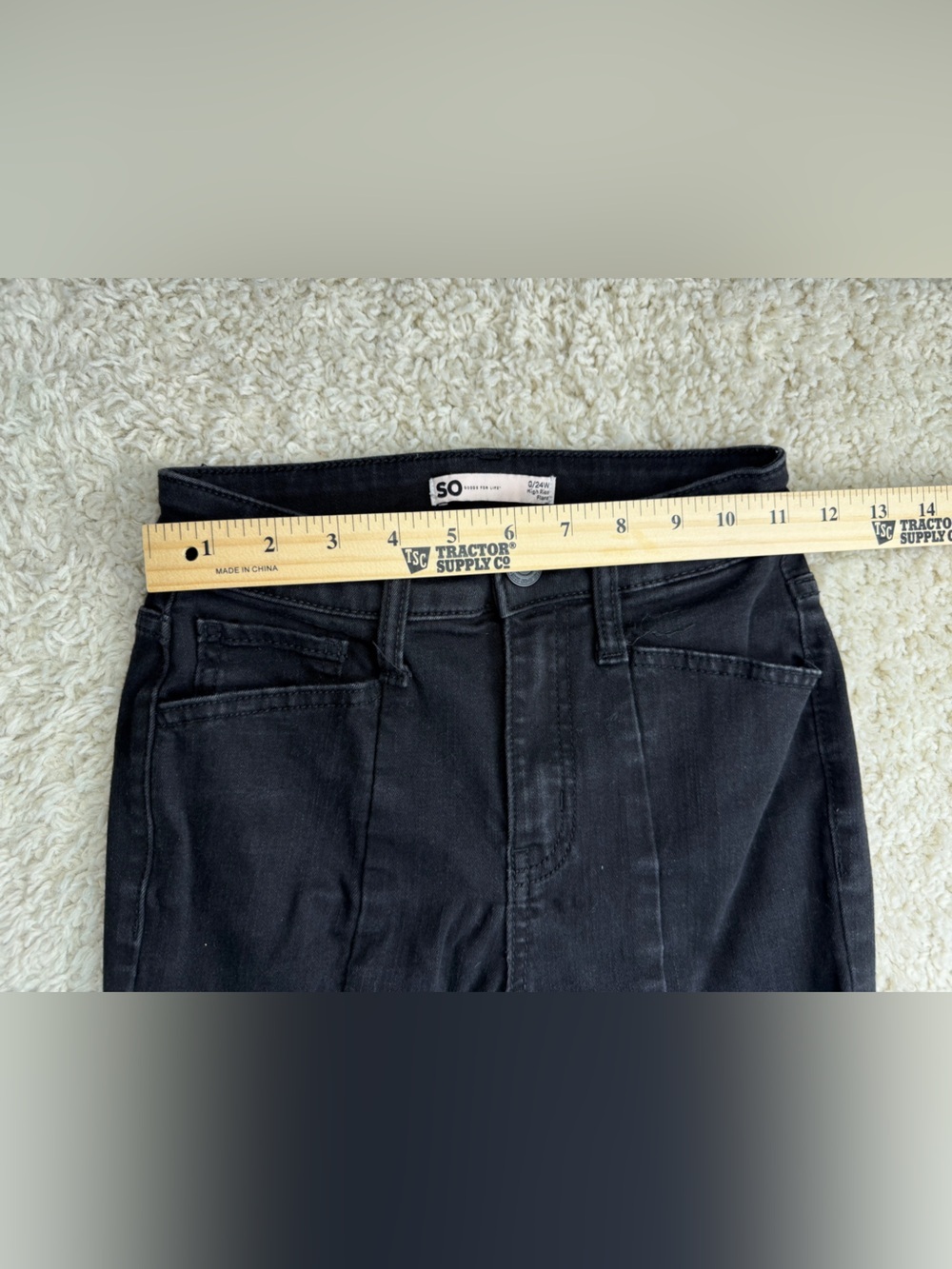 Size 0 SO Black High-Rise Flared Jeans - Picture 5 of 7
